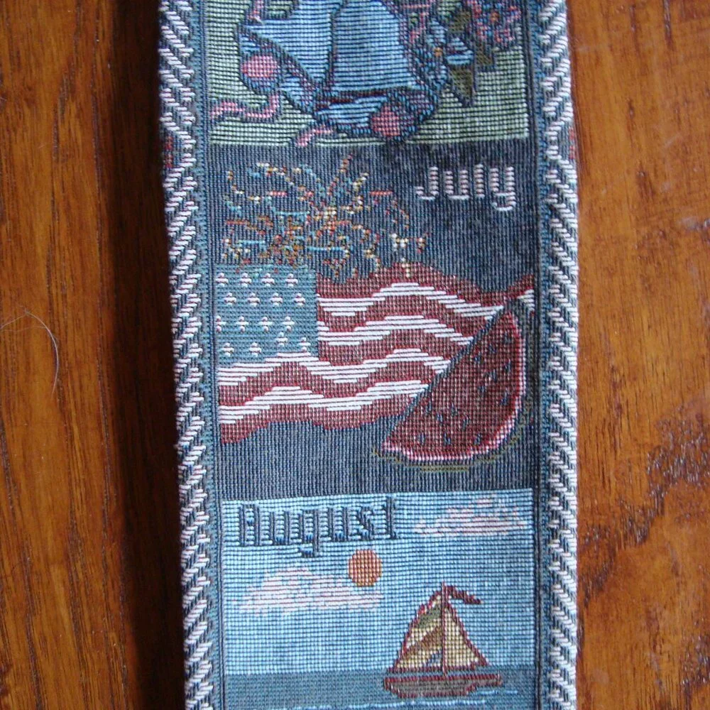 Vintage Tapestry Wall Hanging Monthly Seasons Calendar 36